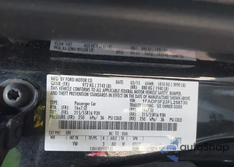 2015 Ford Focus Se from USA, damaged, VIN 1FADP3F23FL258730